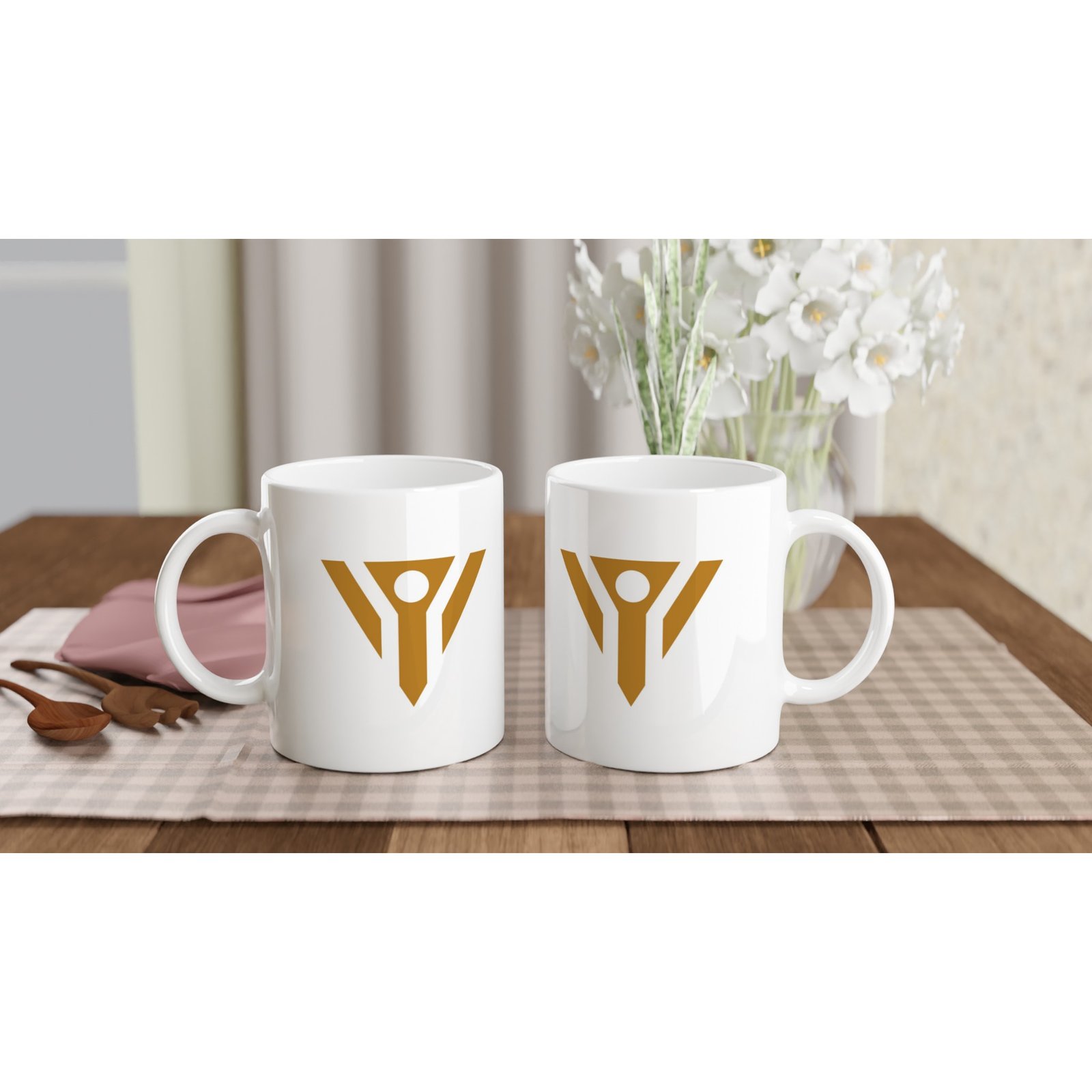 White 11oz Ceramic Mug - ENTIFY logo